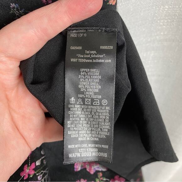 Ted Baker London Black Unity Floral Brocade Mooris A Line Dress Sz.2(US 4-6) - Picture 15 of 16